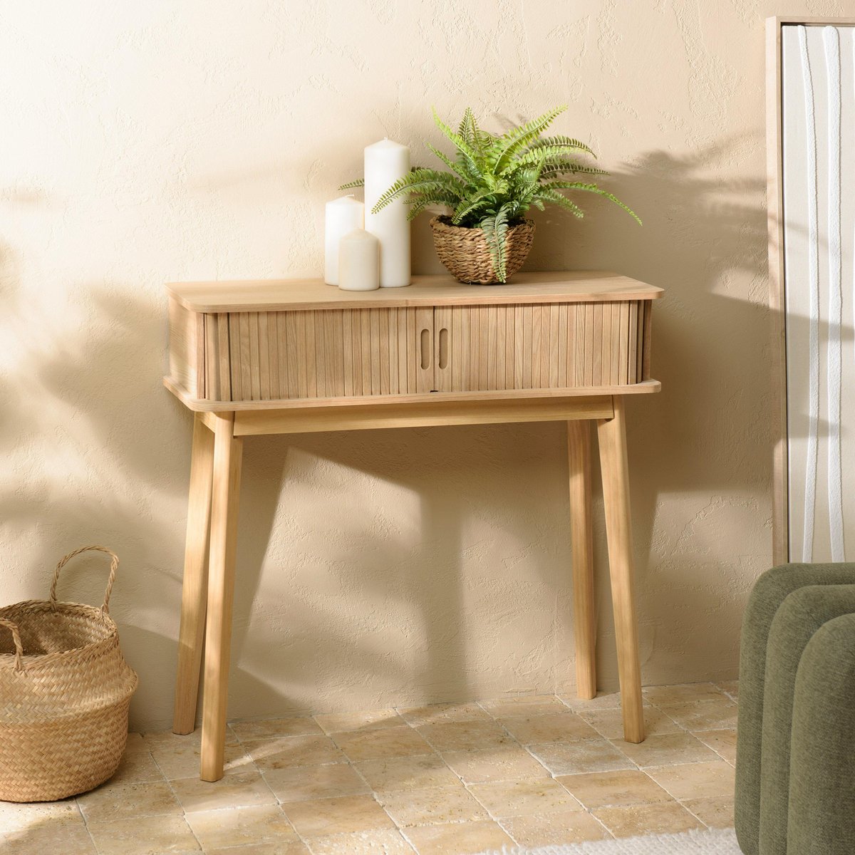 Console en bois couleur naturelle CASTILLE bois naturel, PIER IMPORT