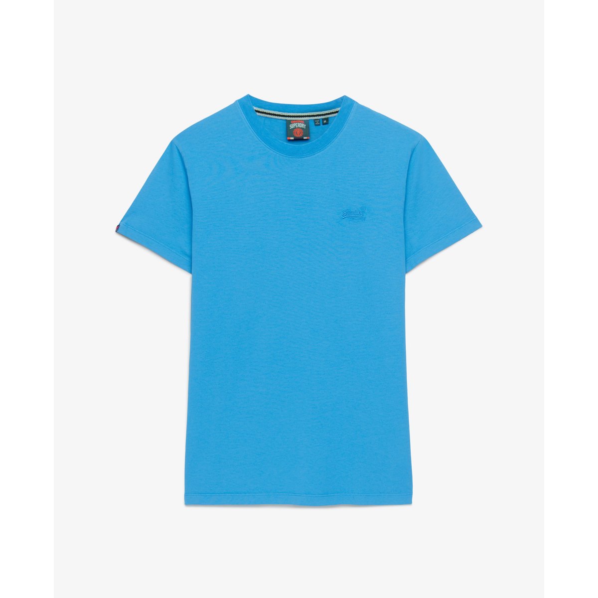 T-shirt Néon Logo Essential Brodé bleu atomique, SUPERDRY