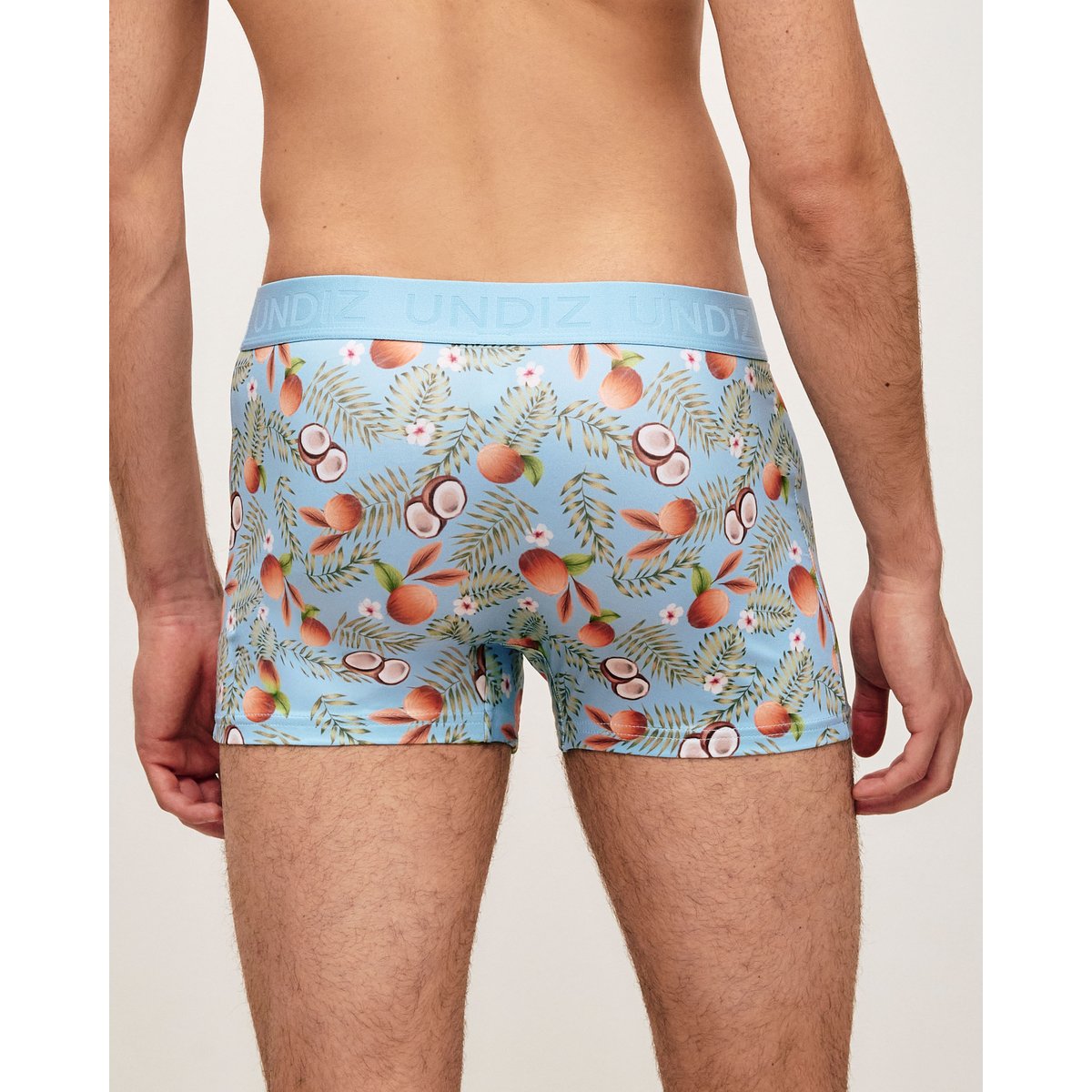 Boxer en microfibre imprimé tropical REPEATIZ COCON bleu ciel, UNDIZ