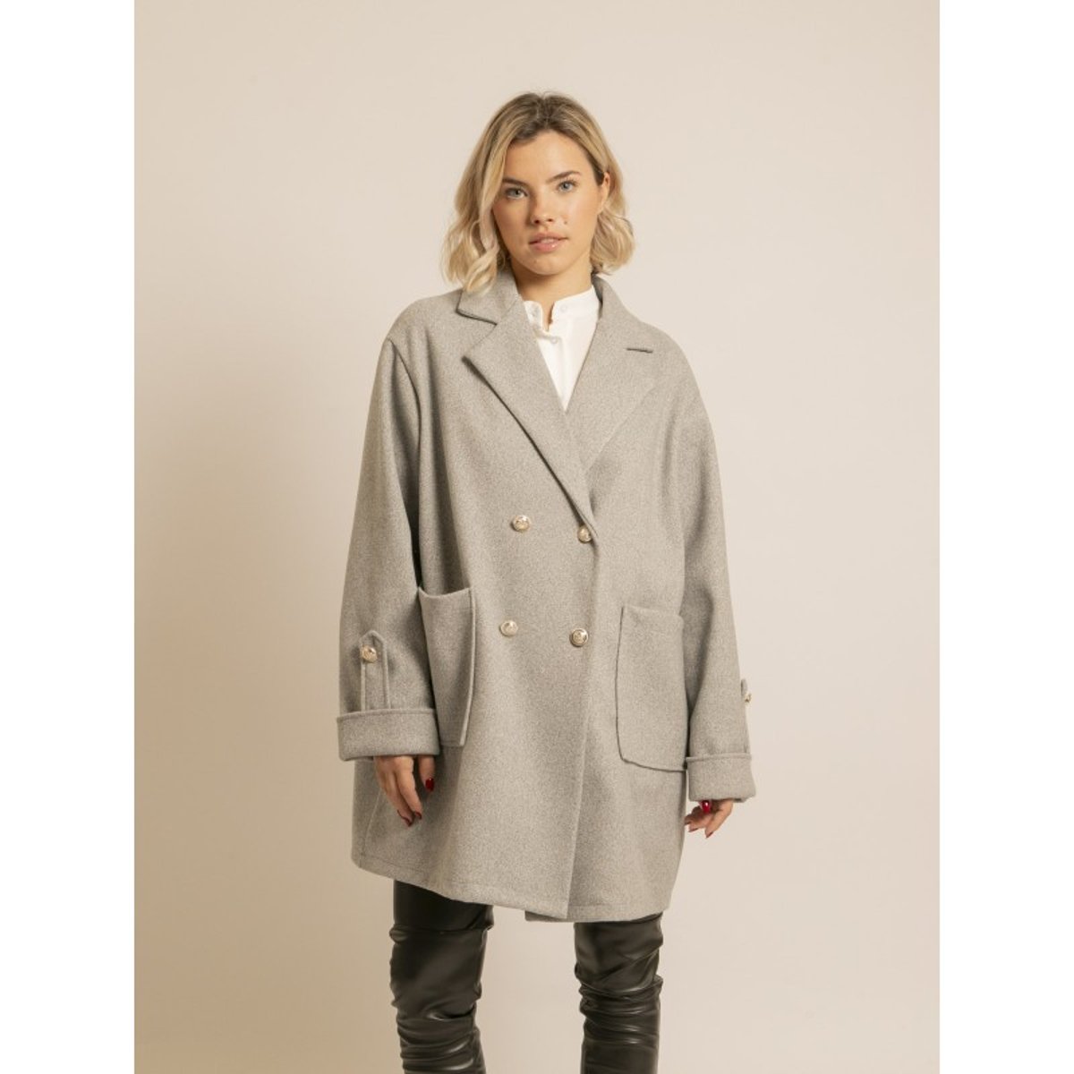 Caban Oversize Ubliaza gris, DONA LISA