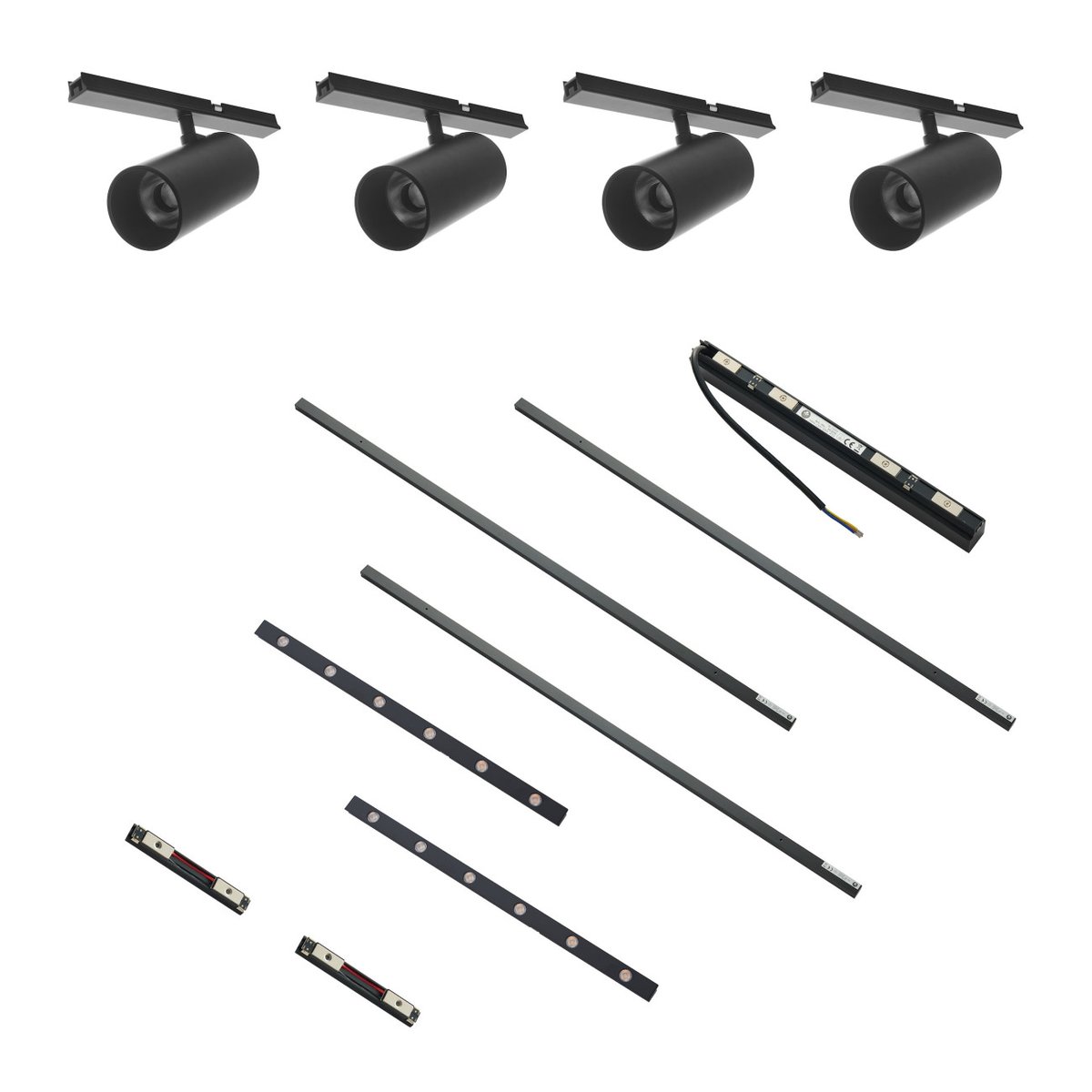 Kit rail magnétique 40W en ligne - LYNE noir, KOSILUM