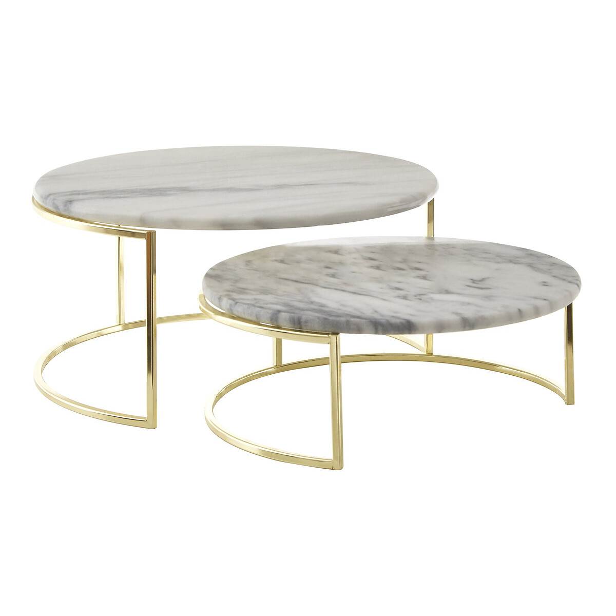 Set of 2 White Marble Cake Stands white, SO'HOME