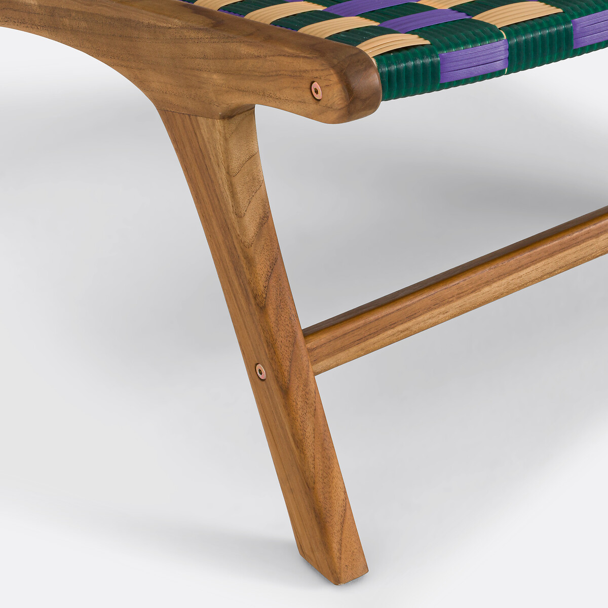 Fauteuil bas de jardin, BIANCA carreaux violet, LA REDOUTE INTERIEURS