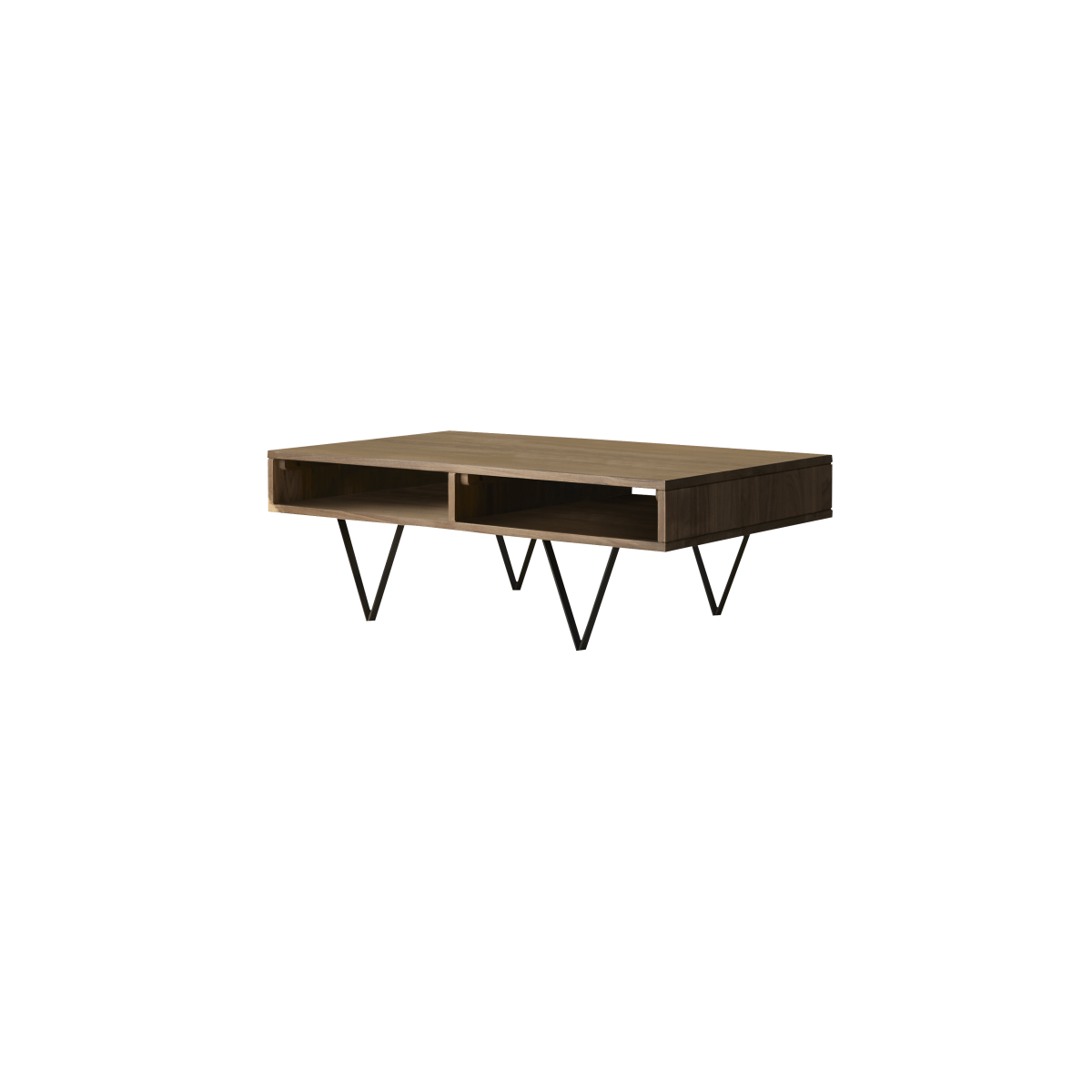 Table basse en Noyer massif, METRIC marron foncé, TIKAMOON