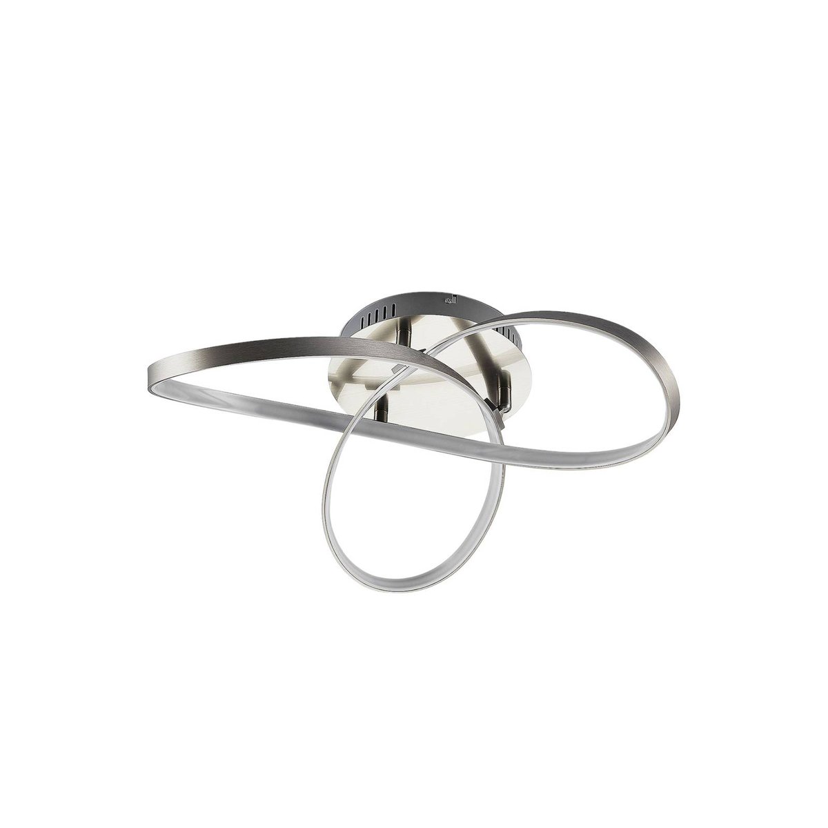 Plafonnier en aluminium moderneLED, Saliha nickel mat, blanc, LINDBY