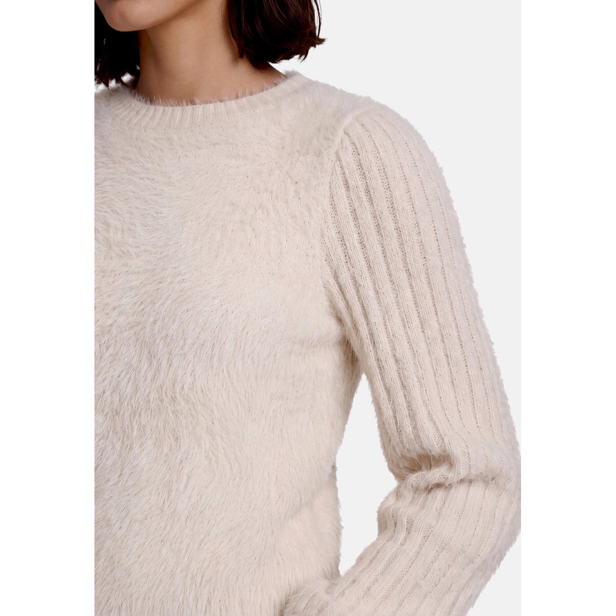 Pull-over en maille à col droit cream, ZERO