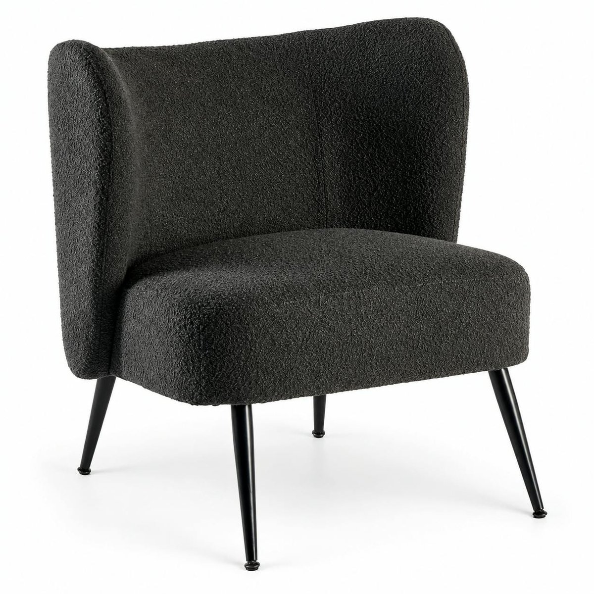 Fauteuil tissu anthracite bouclé MALMOE anthracite, PIER IMPORT