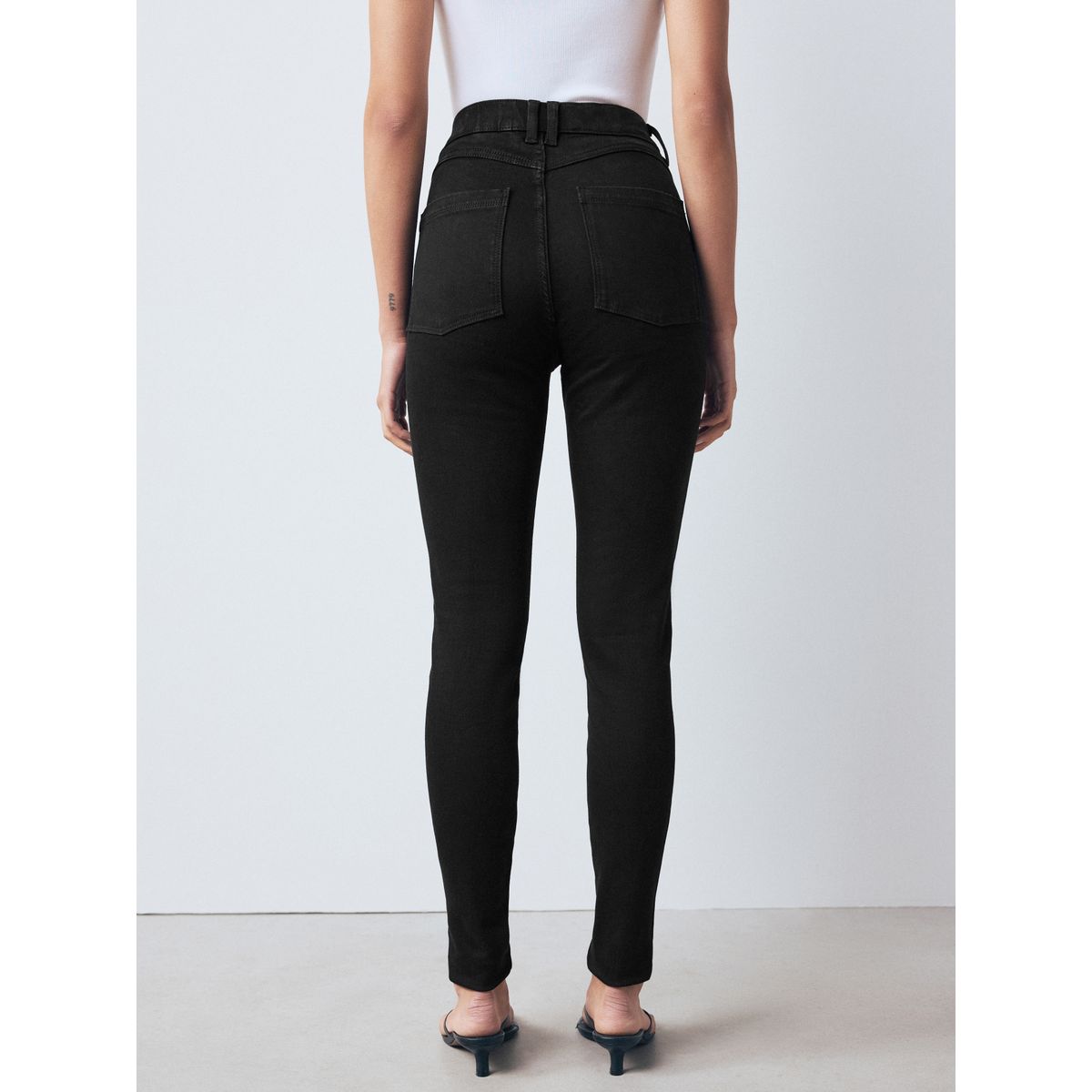 Jean skinny taille haute flexifit à enfiler noir, NEXT
