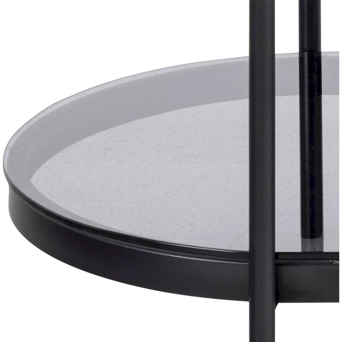 Table basse ovale verre et métal AYKAL noir et verre fumé, RECOLLECTION