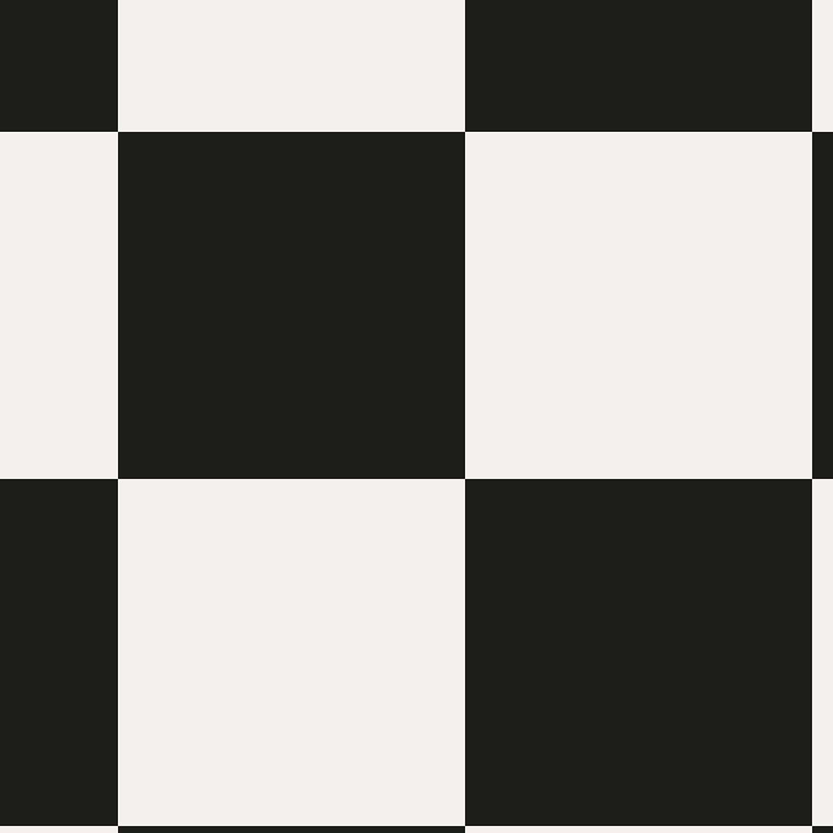 Papier peint papier damier noir et blanc intissé, HEXOA