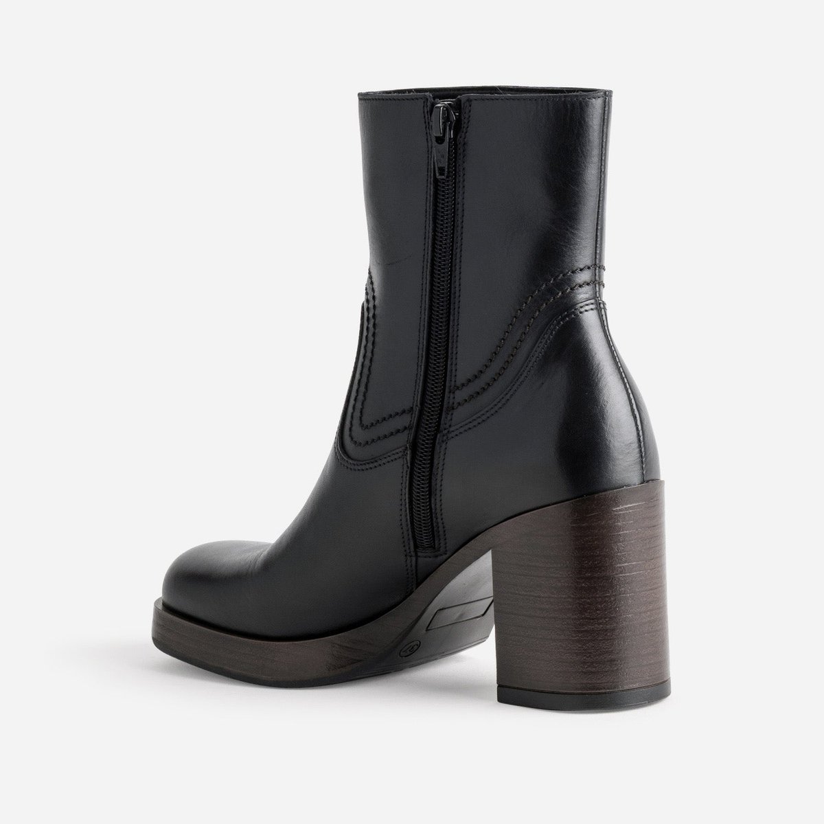 Boots À Talon en cuir CELIA noir, ERAM