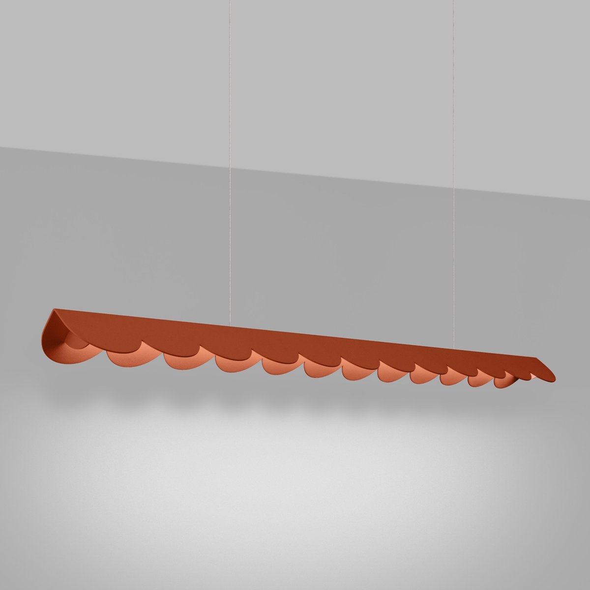 Suspension Aluminium Ocre Rouge LED 1 Biscuit ocre rouge, EDEN