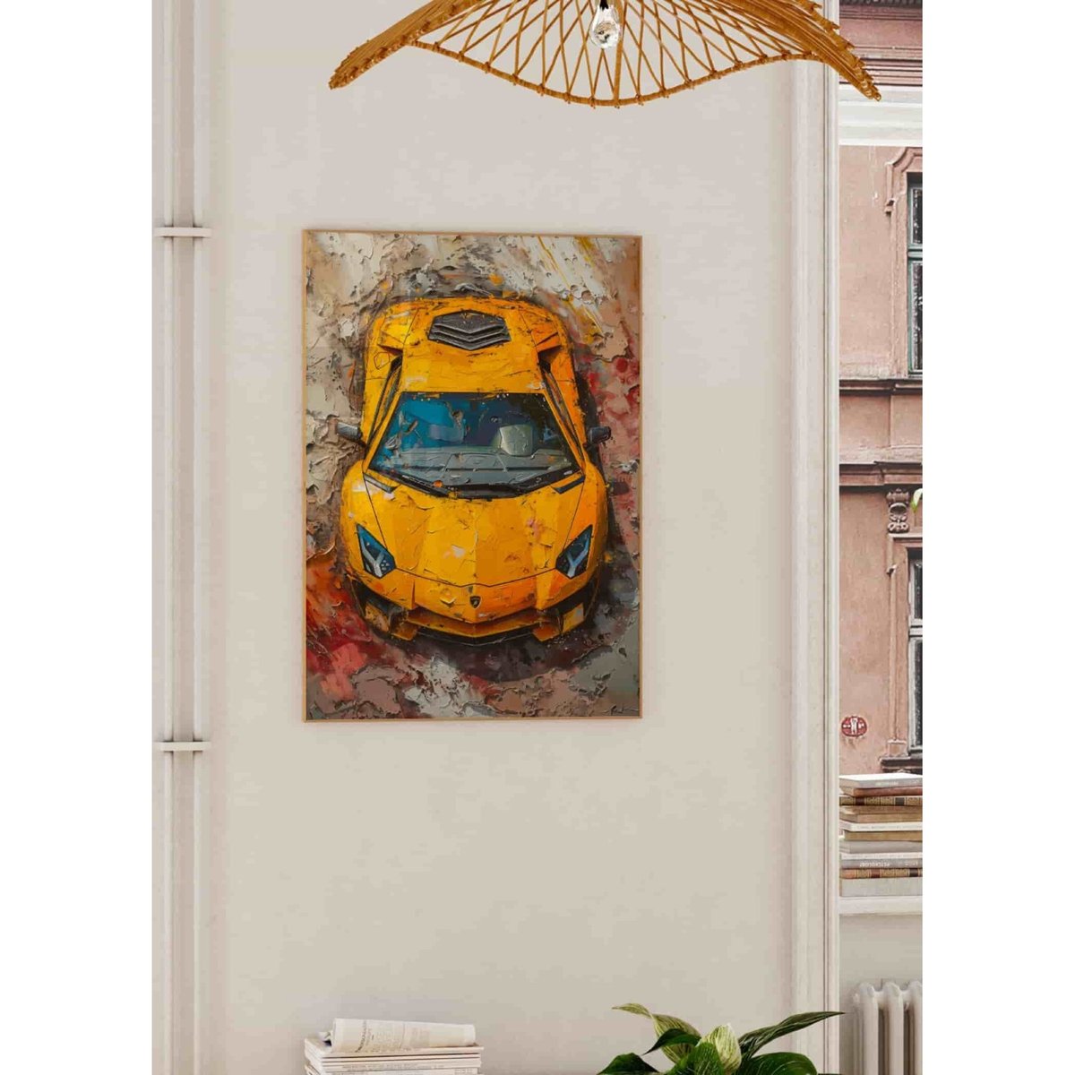 Affiche supercar - Style peinture moderne blanc, L'AFFICHERIE