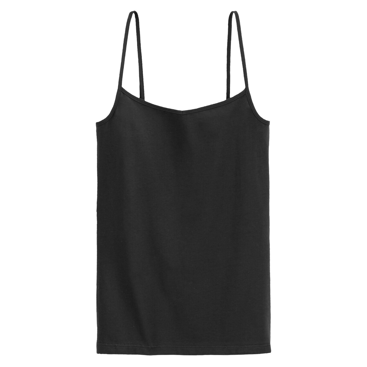 Tanktop met smalle schouderbandjes zwart, LA REDOUTE COLLECTIONS