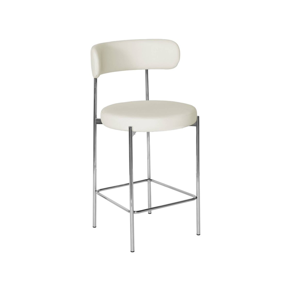 Tabouret de bar vintage acier chromé et simili cuir 67cm (lot de 2) LOLA noir, SWEEEK