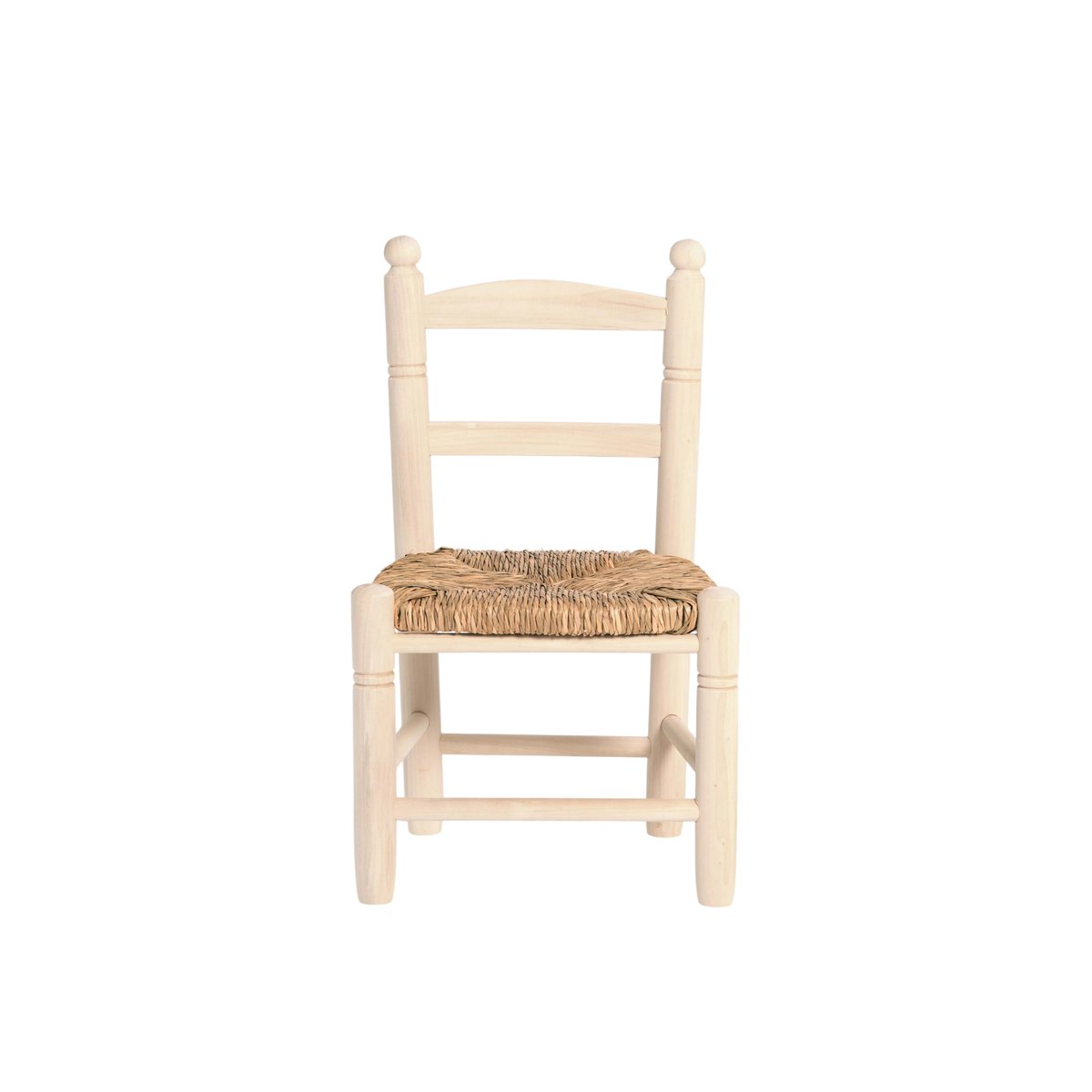 Chaise enfant peuplier et paille blanche - ZARETH marron, HANNUN