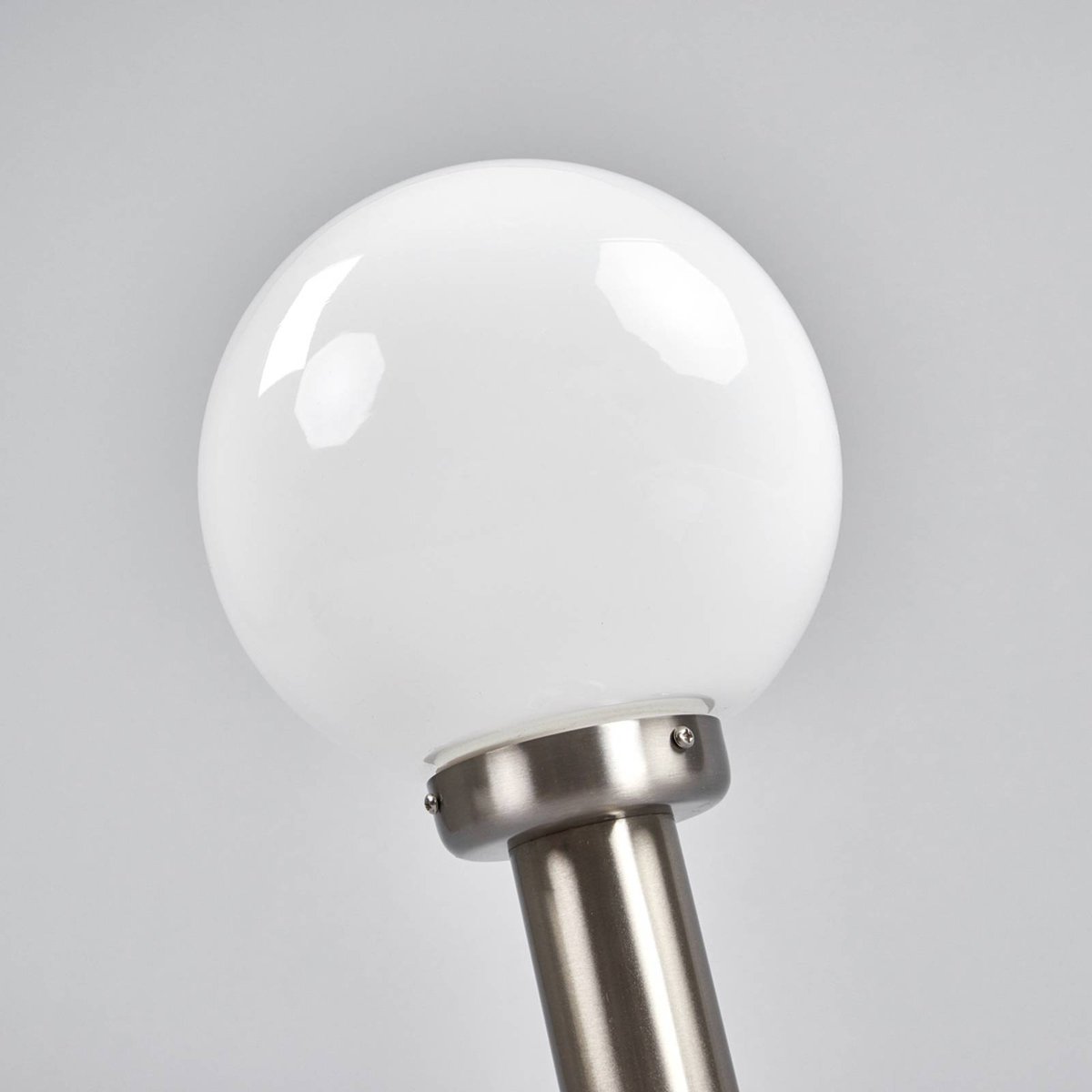 Luminaire extérieur  moderne, Vedran acier inoxydable, blanc opale, LINDBY
