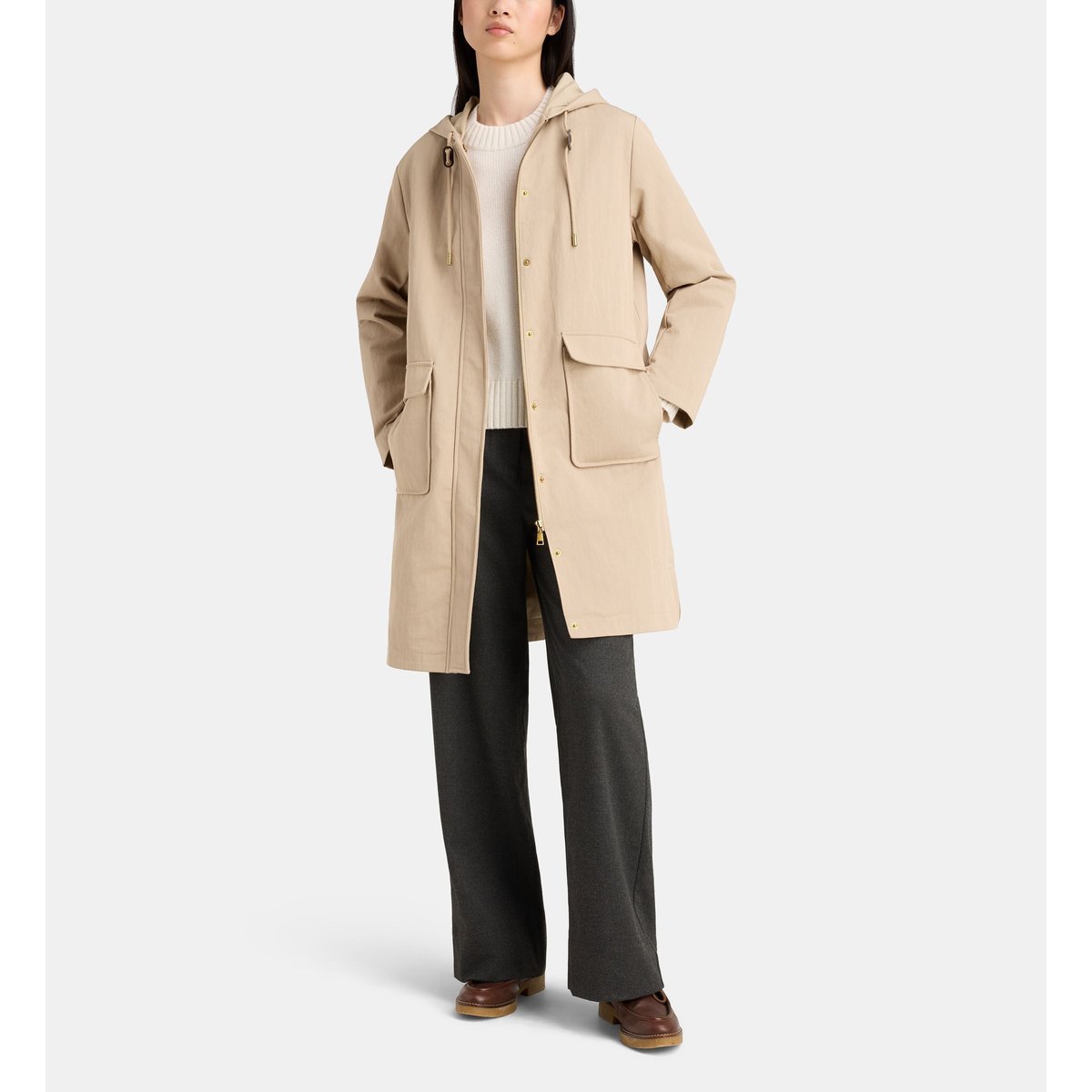 Parka courte opus capuche beige moyen, JODHPUR