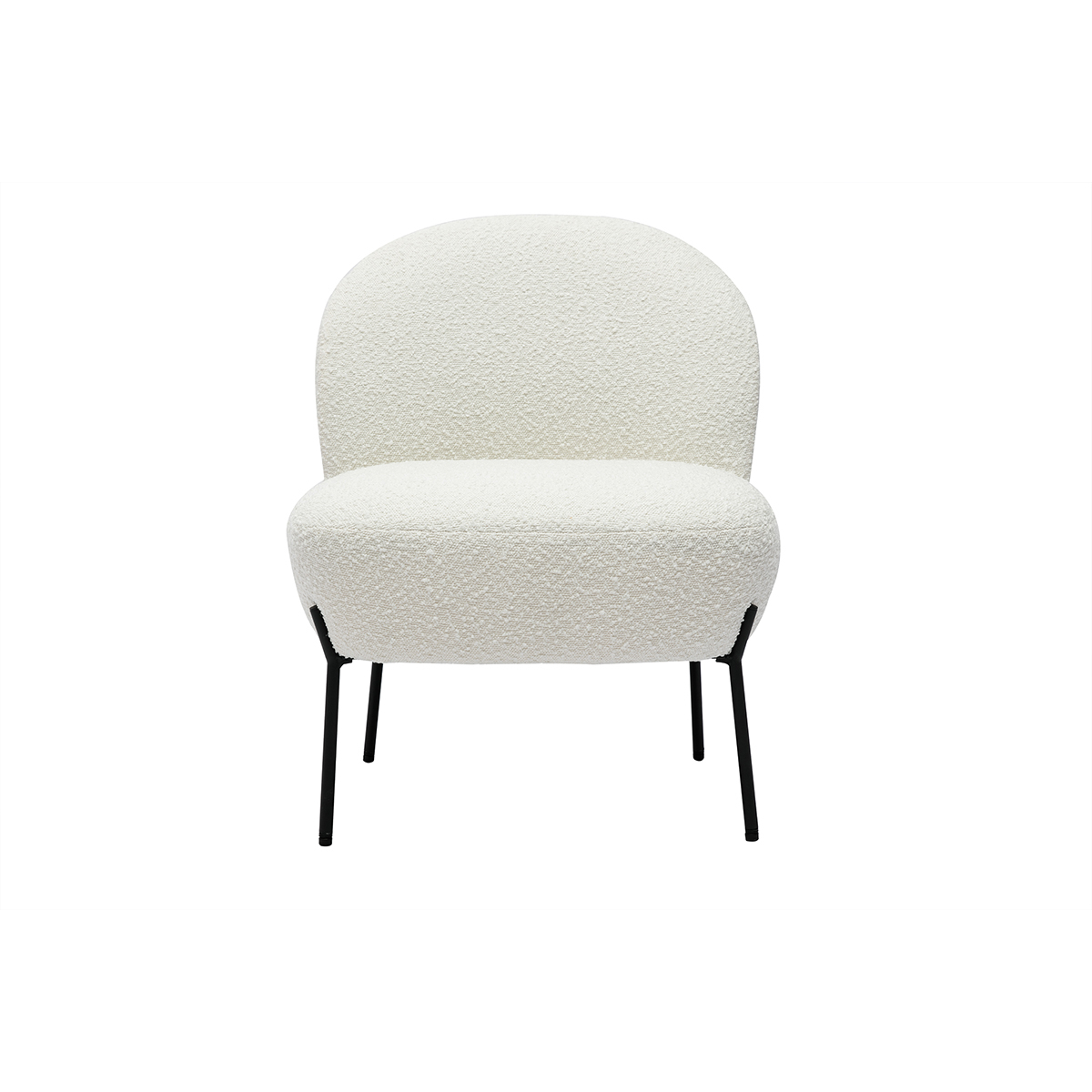 Fauteuil design pieds métal noir BELEY blanc, MILIBOO