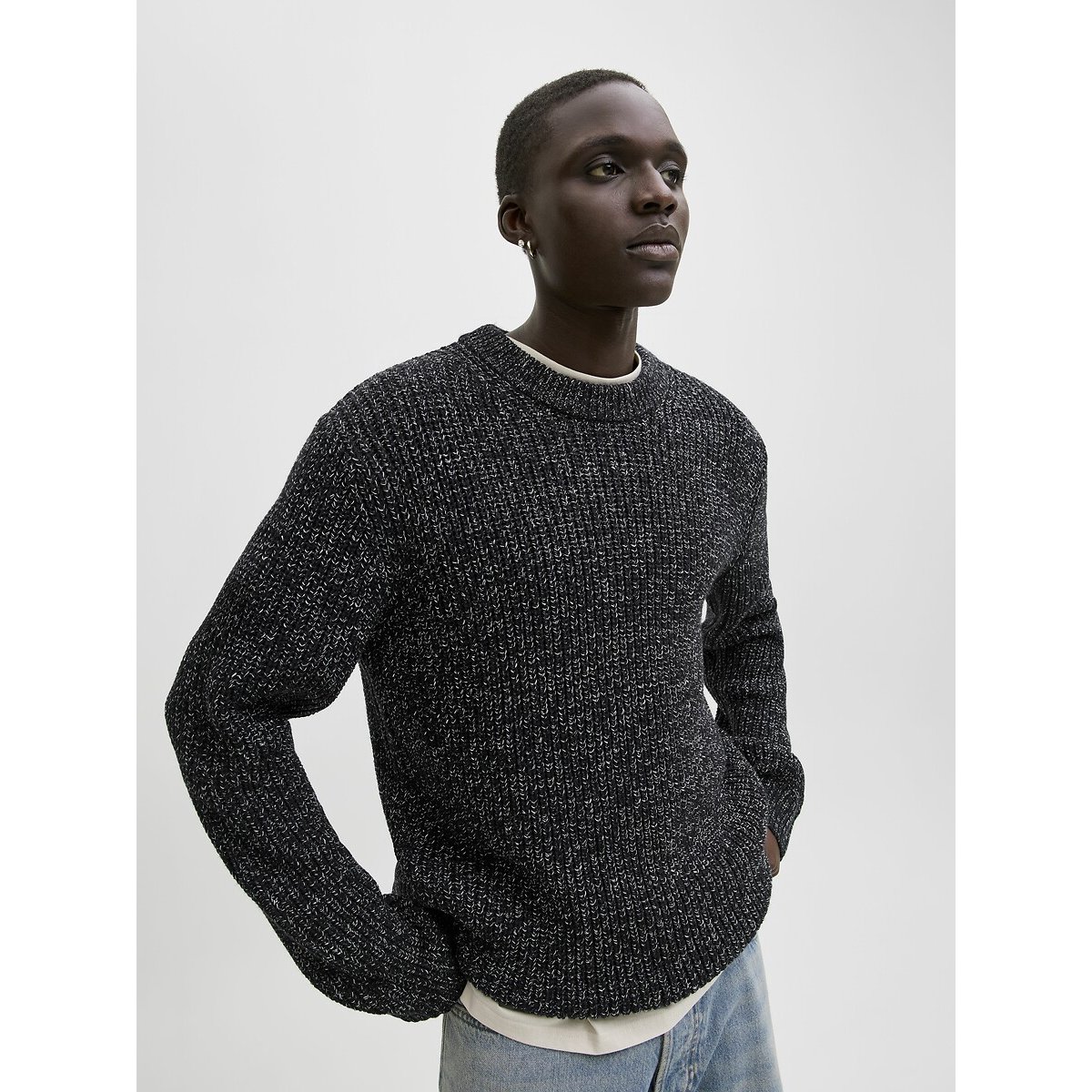 Maglione girocollo blu, JACK & JONES
