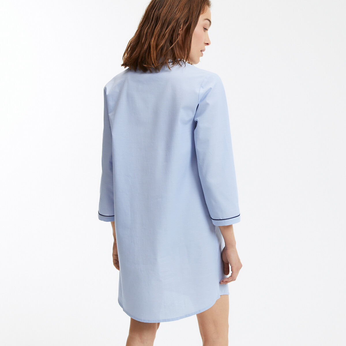 Cotton Chambray Nightshirt light blue, LA REDOUTE COLLECTIONS