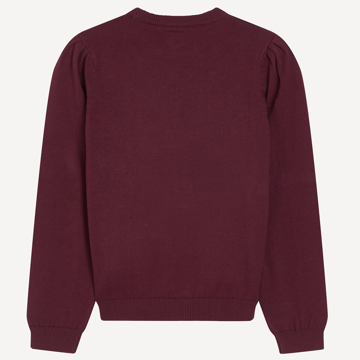 Fine Knit Crew Neck Jumper burgundy, LA REDOUTE COLLECTIONS