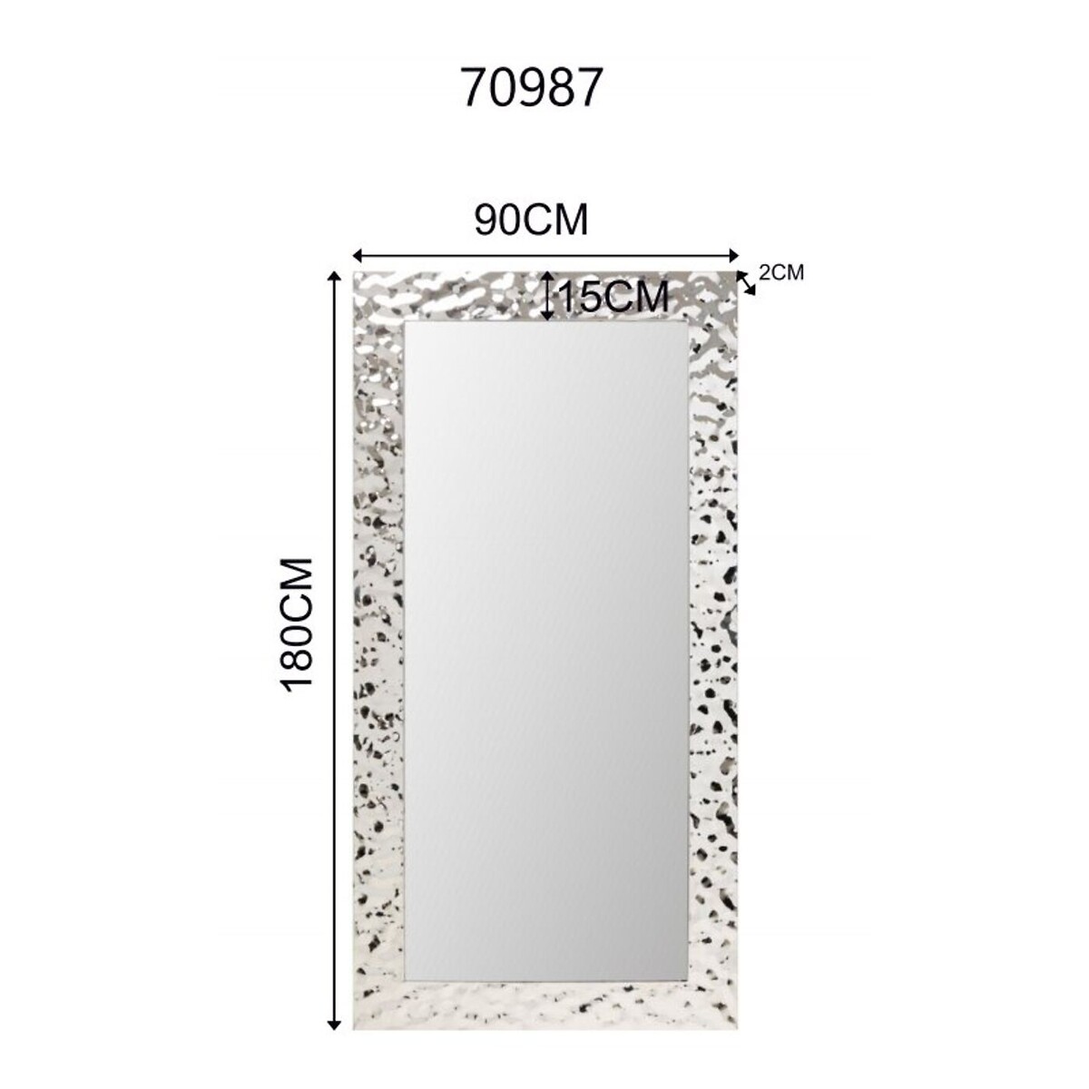 Miroir mural Carino 90x180cm argent, KARE DESIGN