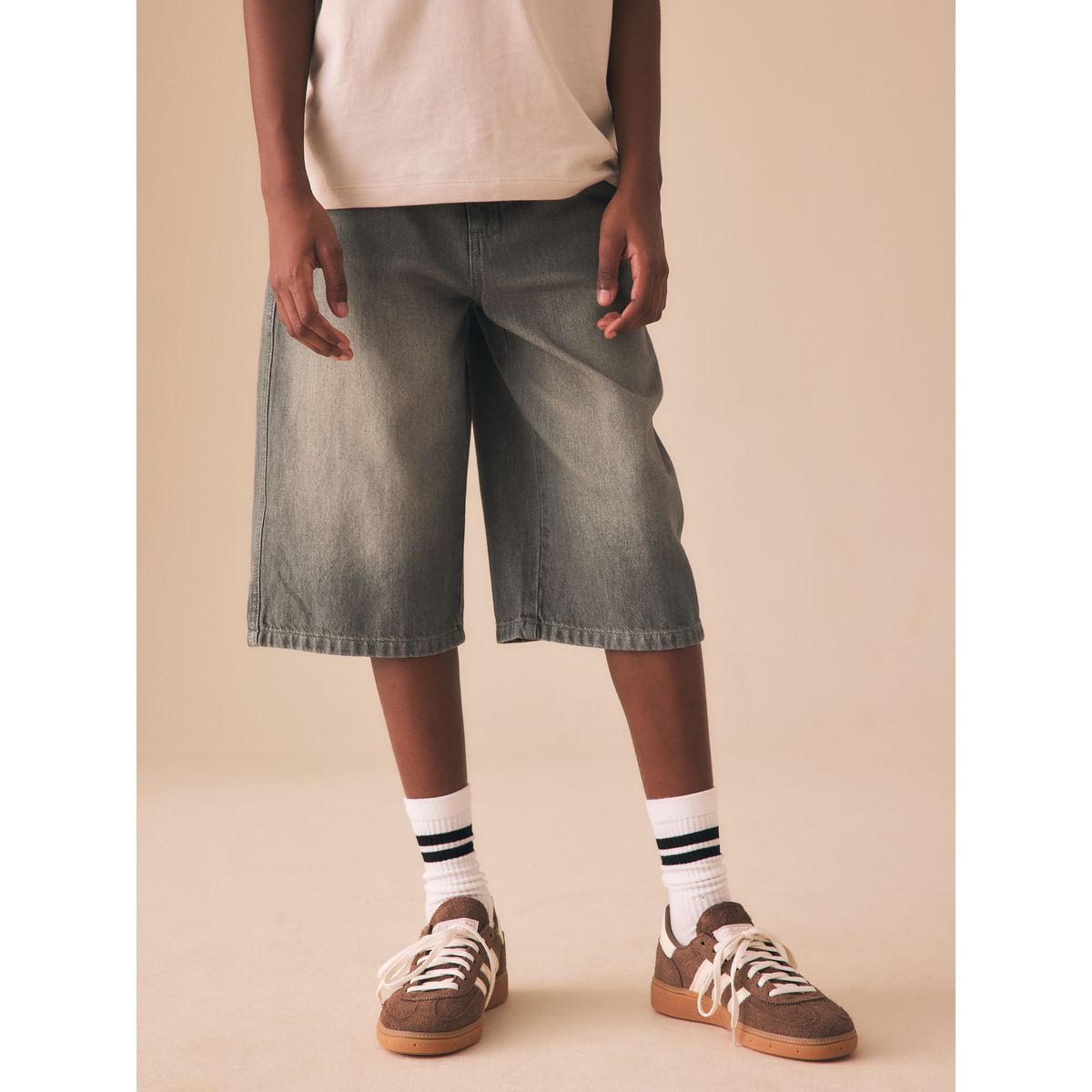 Short long denim teinté, NEXT