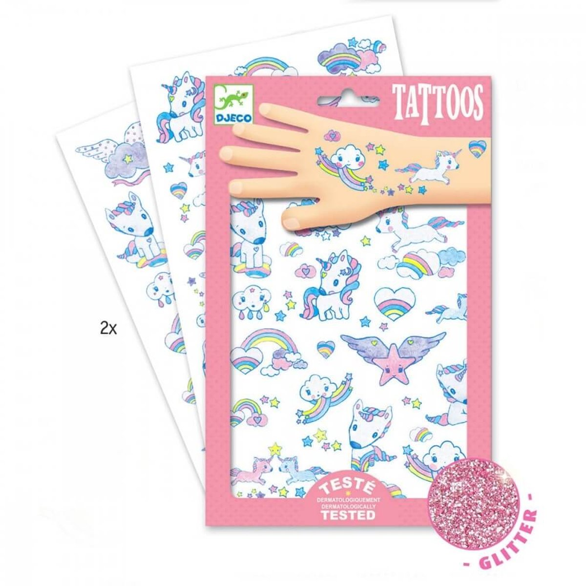 Tatouages enfant Licornes rose, DJECO