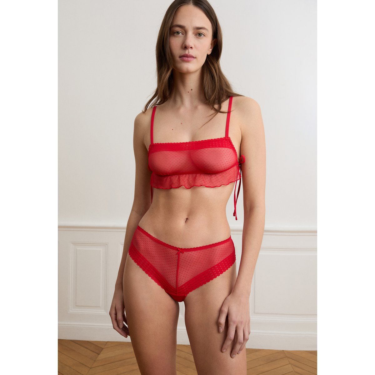 Brassière en dentelle CANDIDE rouge, ETAM