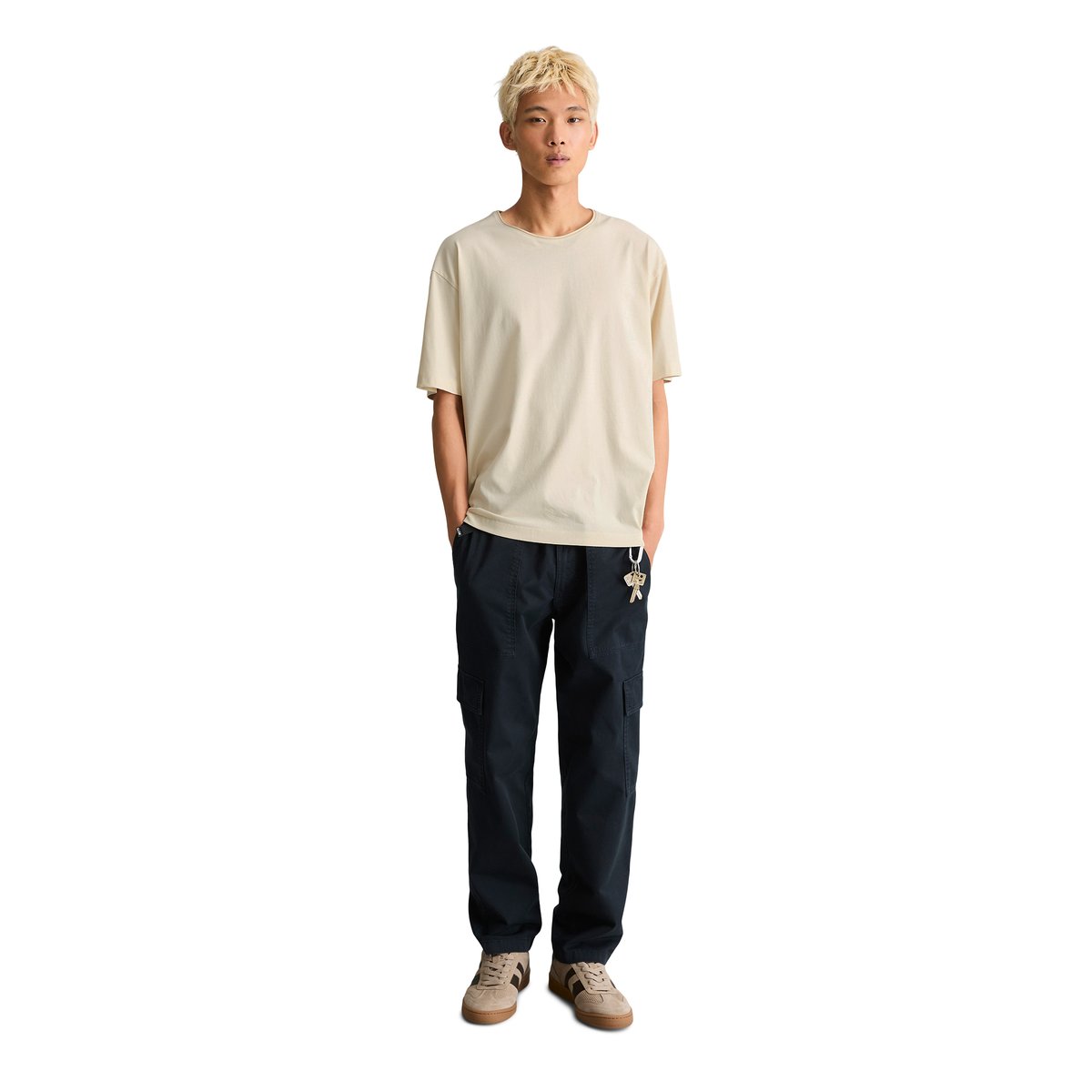T-shirt ample avec un ourlet roulé à l'encolure blanc, MARC O’POLO DENIM