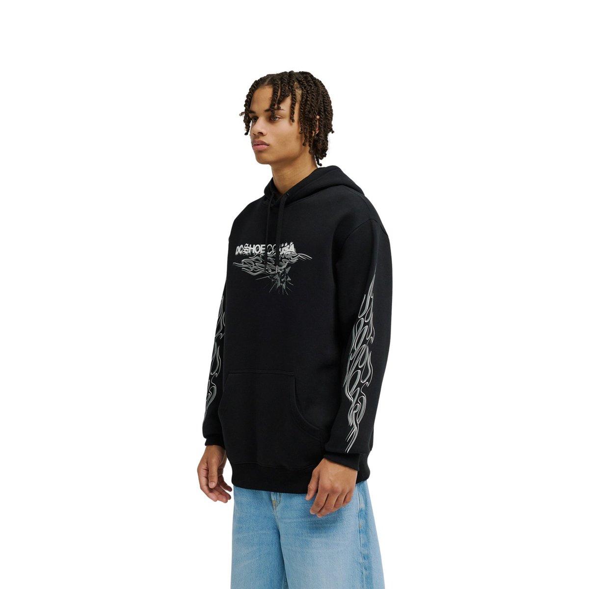 Sweat capuche SIDE FLAME. noir black, DC SHOES