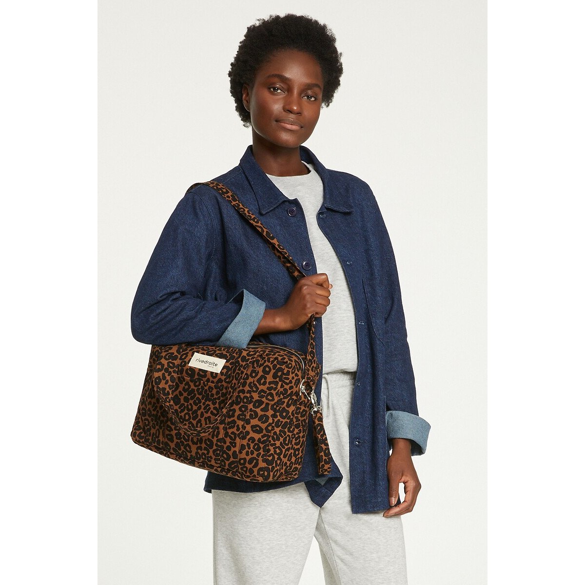 Petit sac à langer imprimé MINI DARCY léopard marron, RIVEDROITE