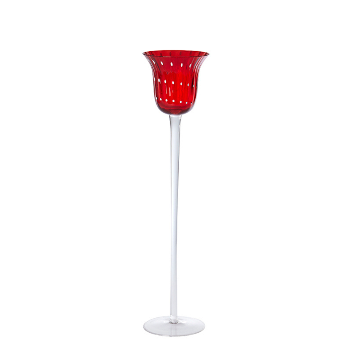 Photophore décoratif en verre soufflé H35 NOËL rouge, SIA DECO