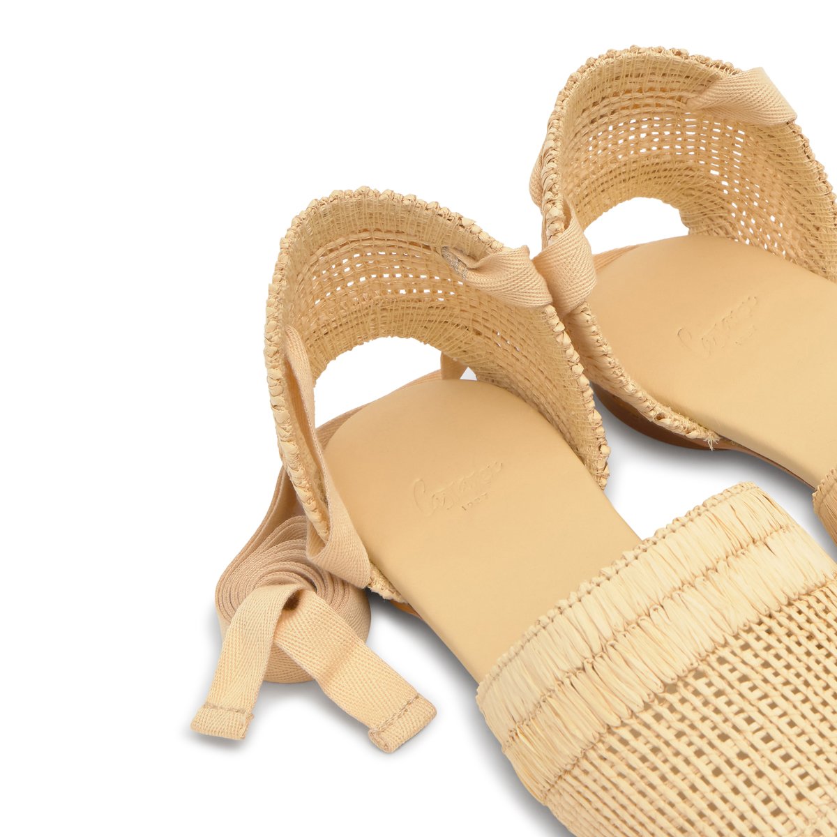 Espadrilles plates en raphia naturel GOLDIE beige, CASTANER