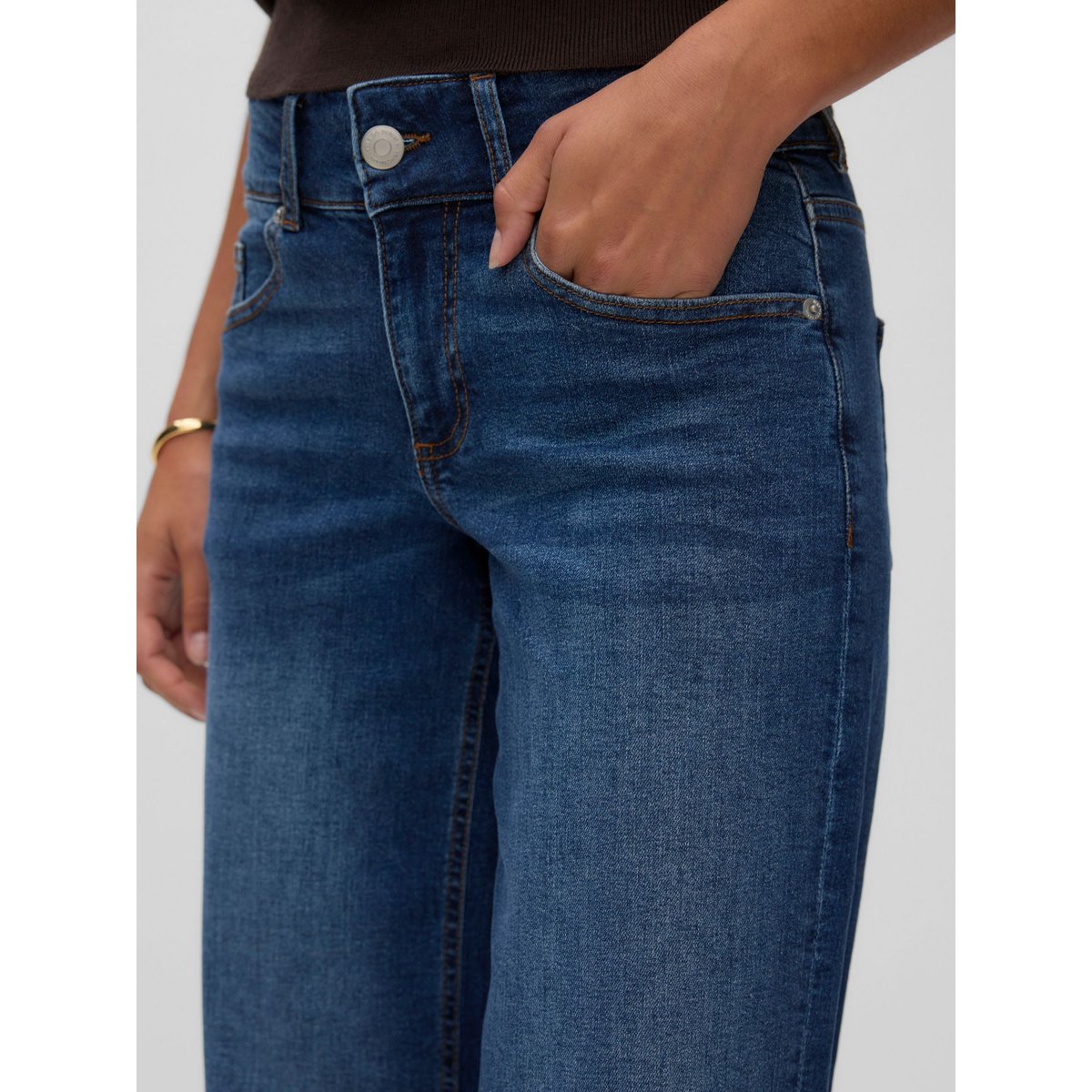 Jean À Coupe Large dark blue denim, VERO MODA