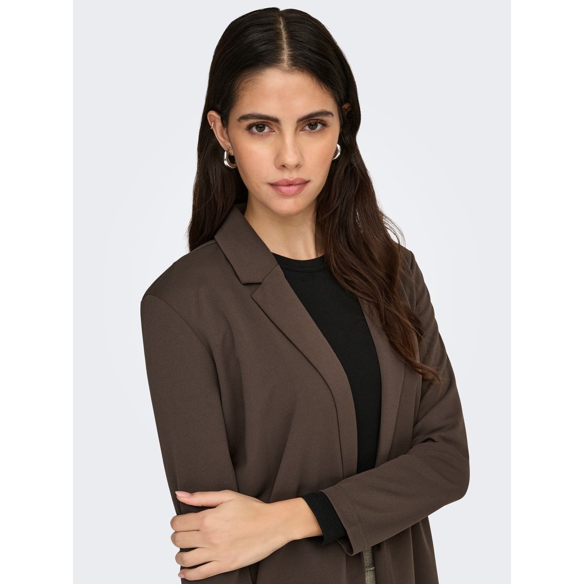 Blazer long, coupe droite chocolate brown 1, JDY