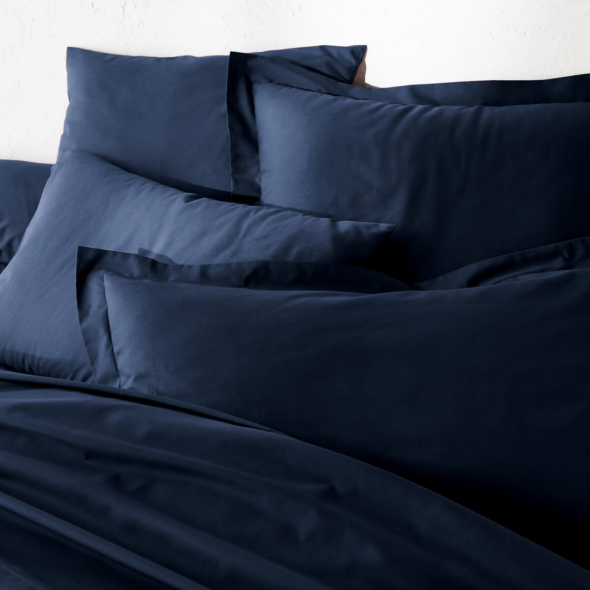 Scenario Plain Polycotton Bolster Pillowcase navy, LA REDOUTE INTERIEURS