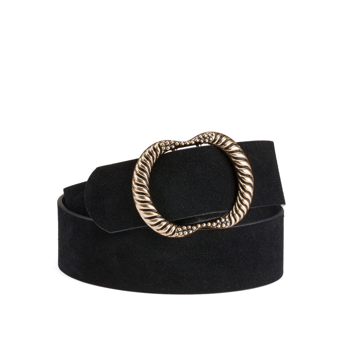 Ceinture en cuir suédé Nikka noir, PIECES