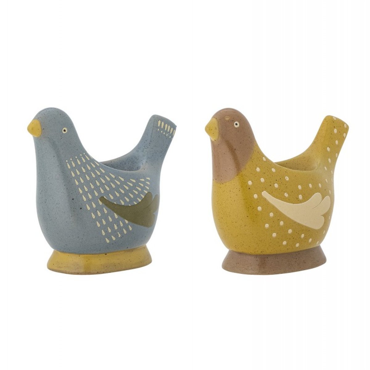 Coquetier poule grès  Birdy set de 2 multicolore, BLOOMINGVILLE