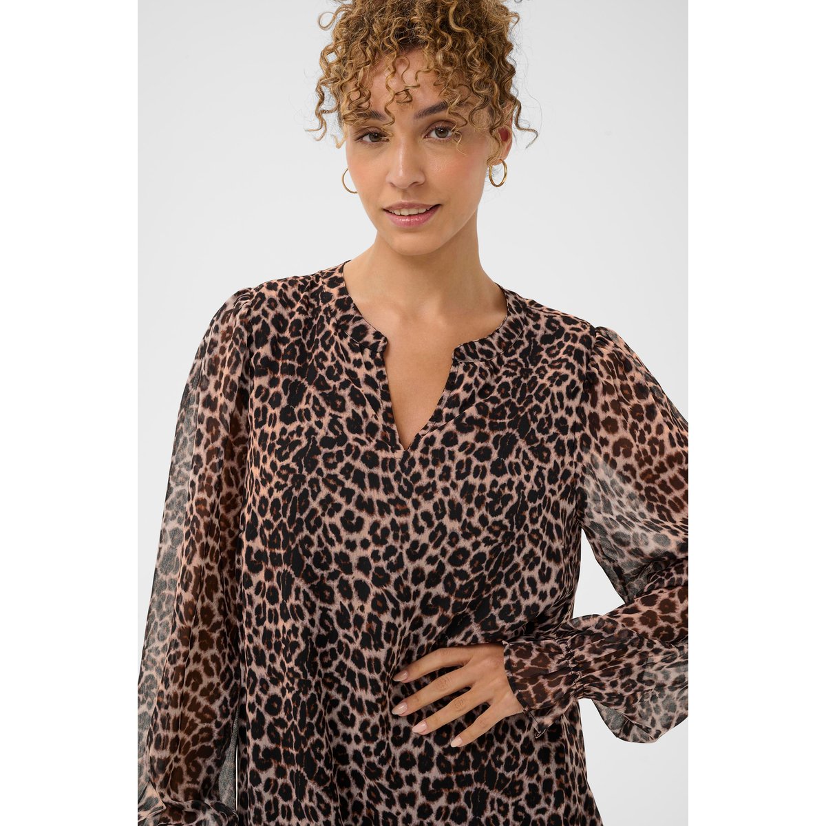 Robe beige animalier natraul animal spots, CREAM