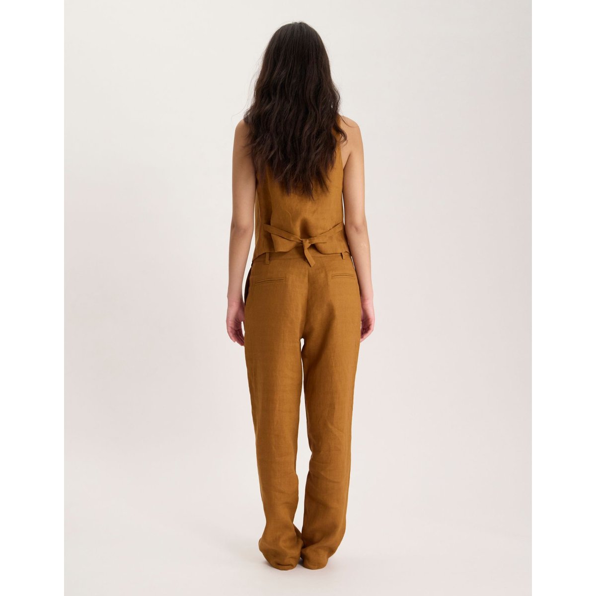 Gilet Sanite en lin marron, INES DE LA FRESSANGE PARIS