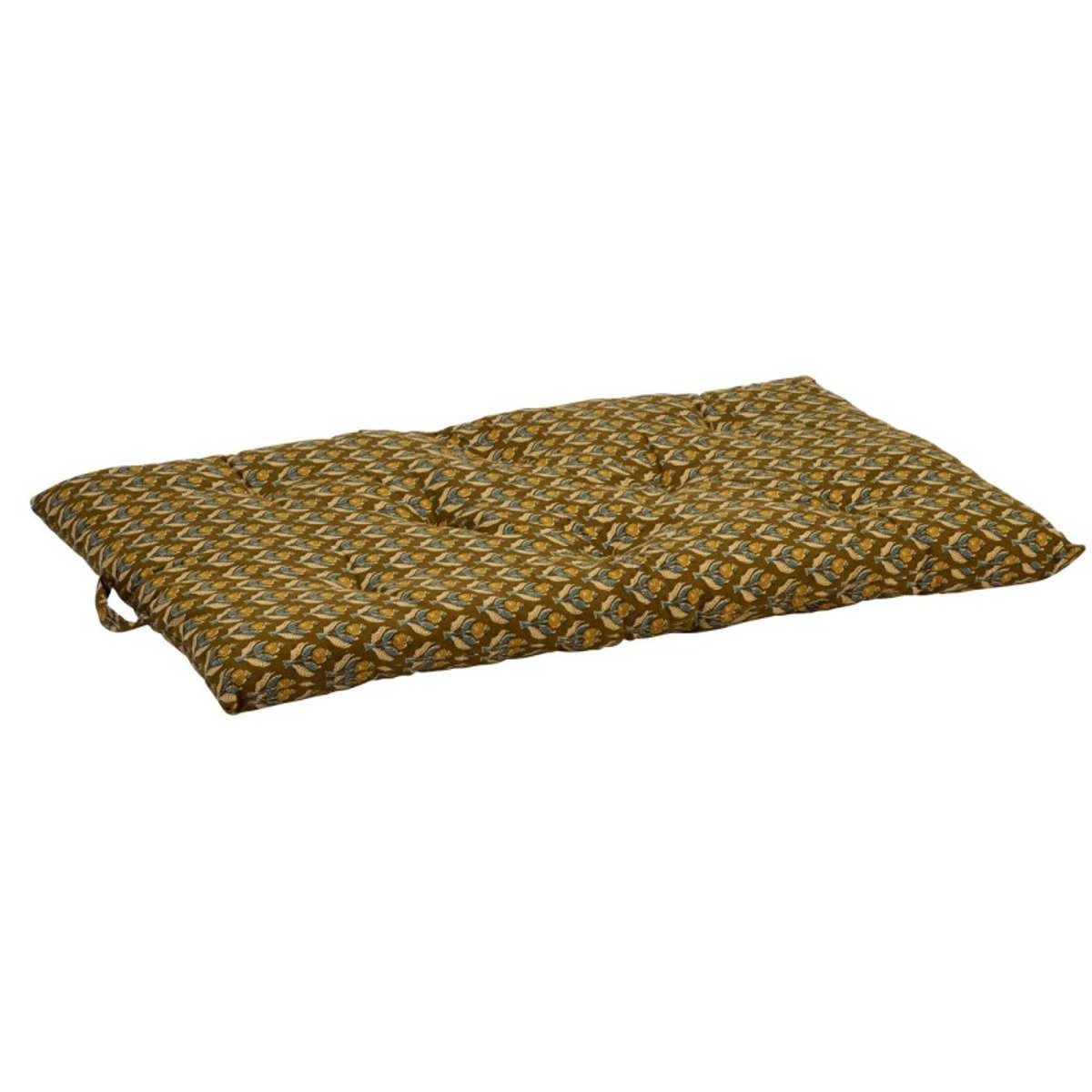 Matelas d'assise tissu indien block print caramel, MADAM STOLTZ
