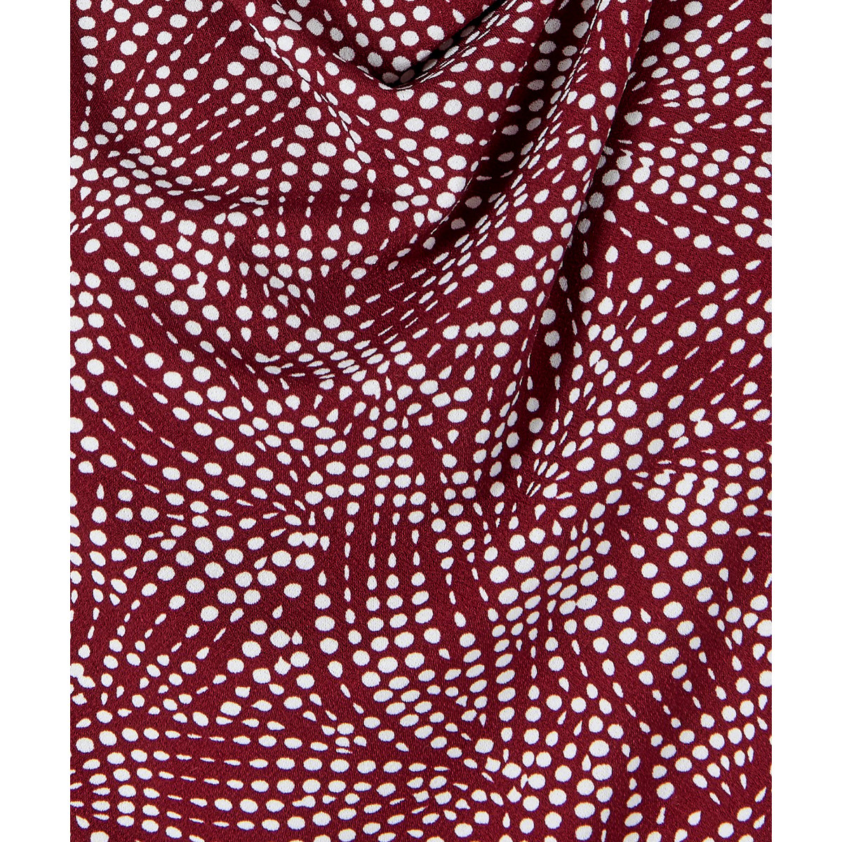 T-shirt col bénitier en crêpe recyclé rouge imprimé bordeaux, DAMART