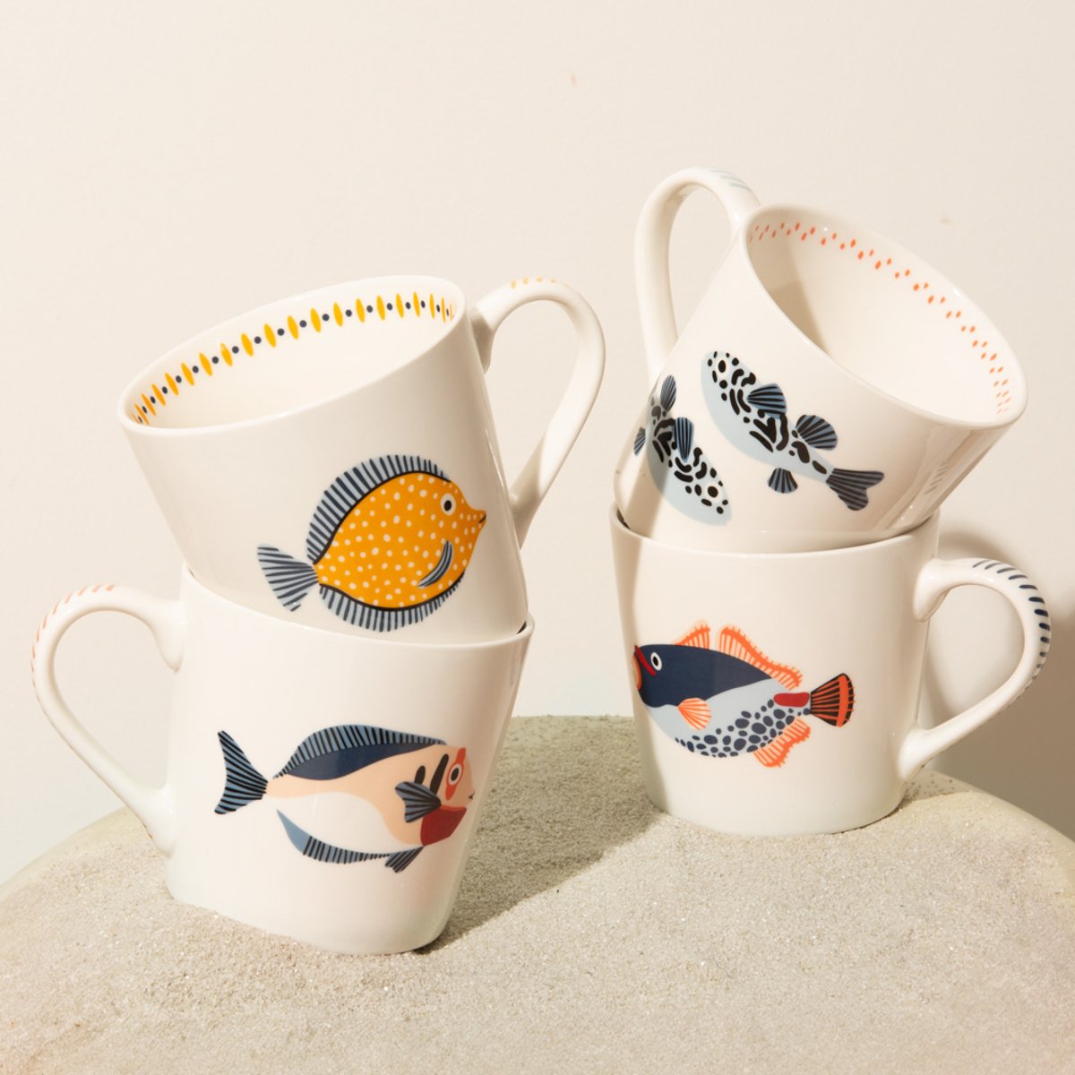 Coffret de 4 mugs Lorient 45 cl - LORIENT multicolore, TABLE PASSION