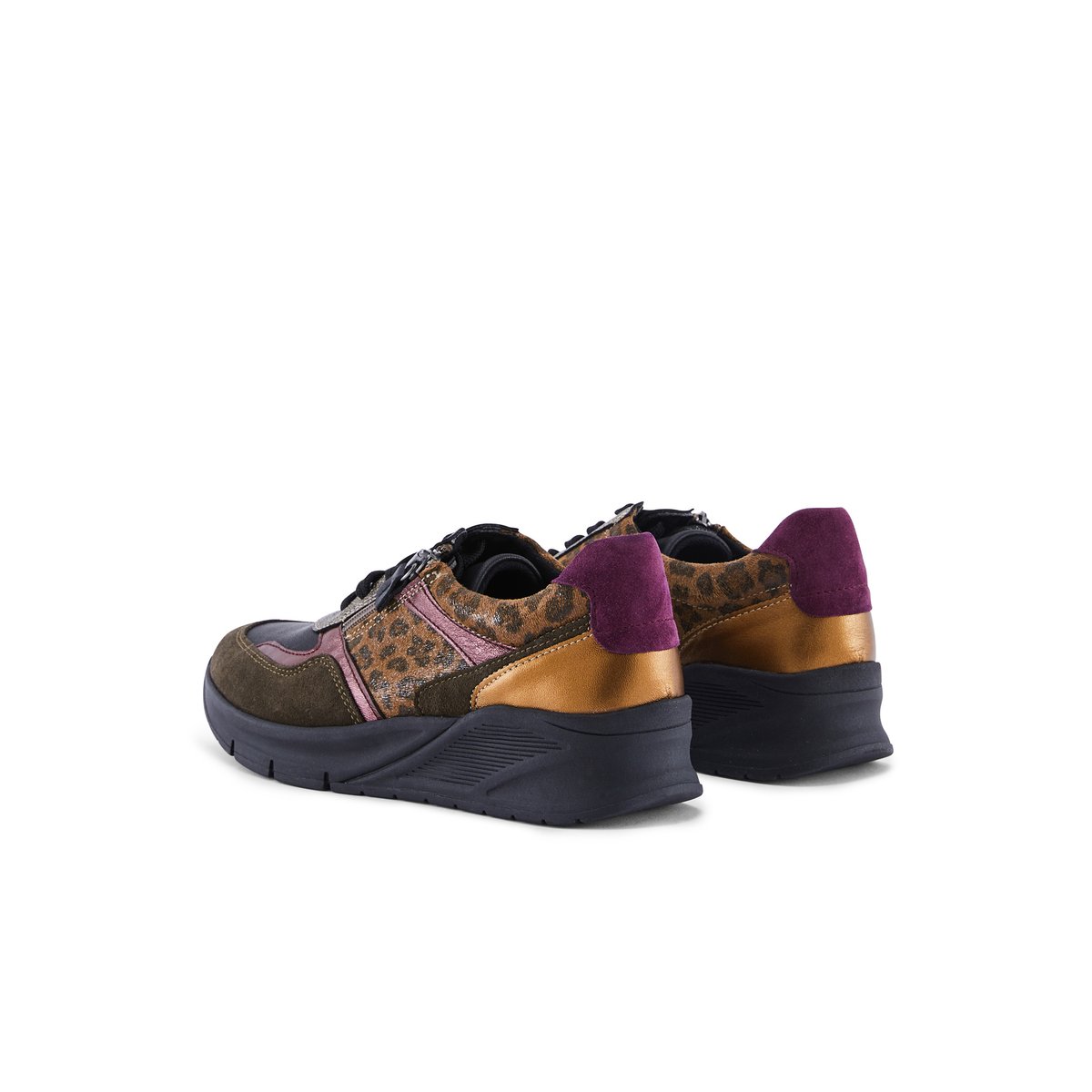 2013965 sneakers à lacets et zip multicolore noir, PEDICONFORT