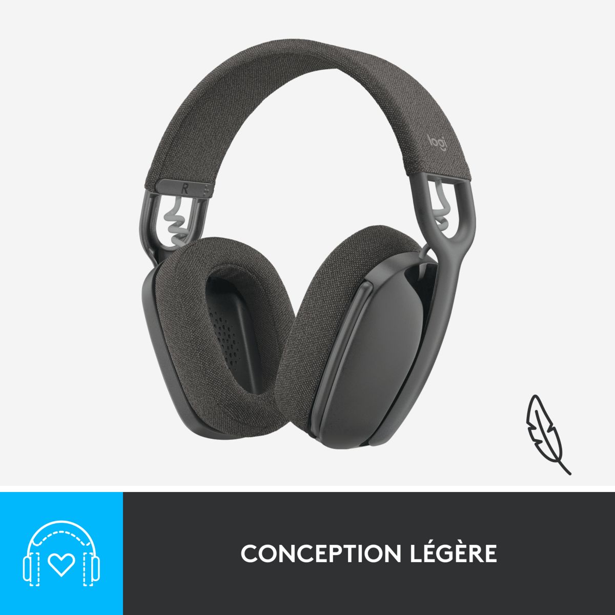 Micro-casque Zone Vibe 100 Graphite couleur unique, LOGITECH