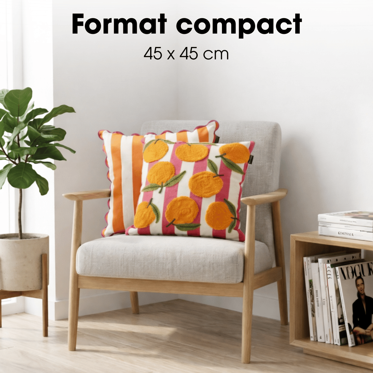 Coussin décoratif orange, MICA DECORATIONS