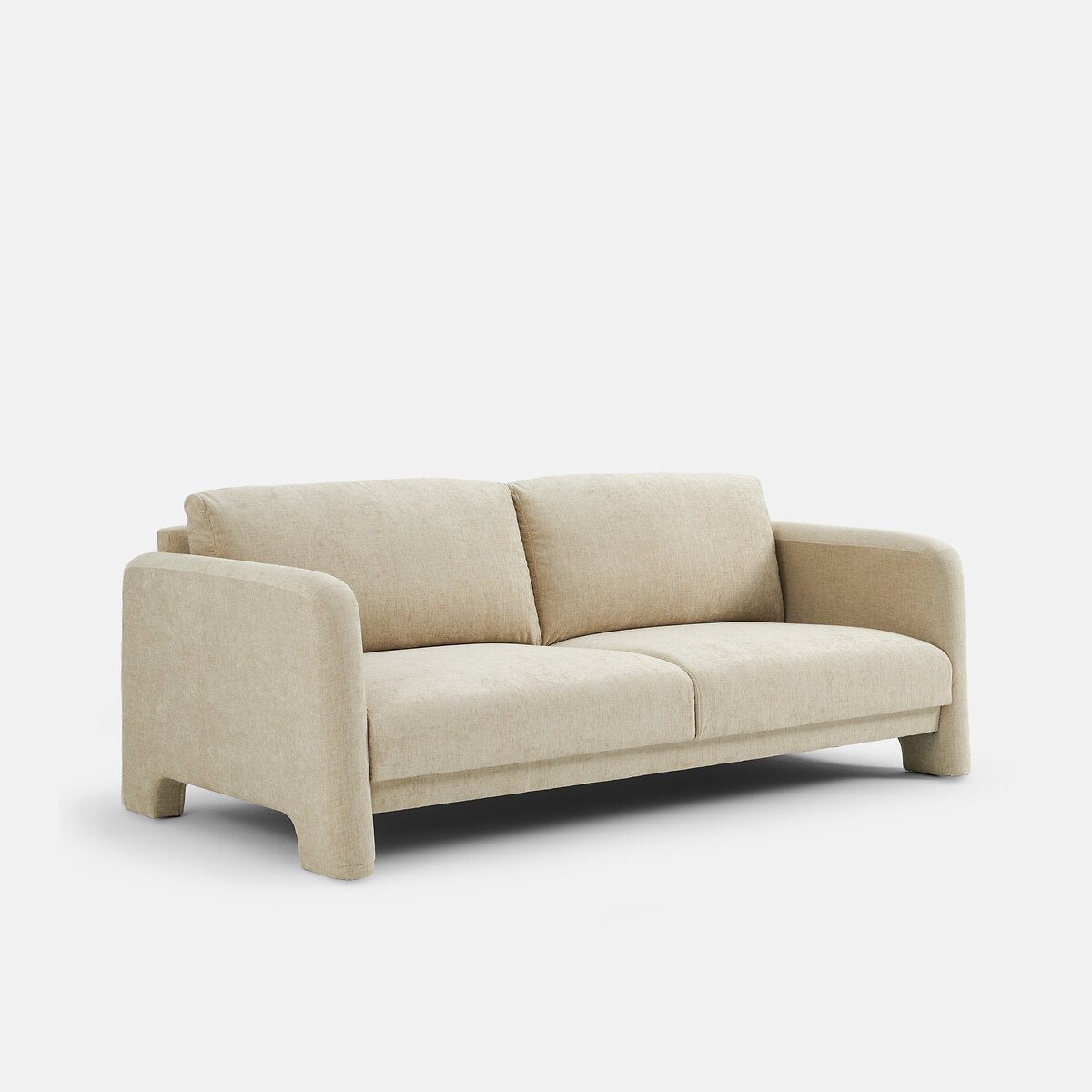 Canapé droit 2 ou 3 places, en chenille flammée, MOLTA beige, LA REDOUTE INTERIEURS