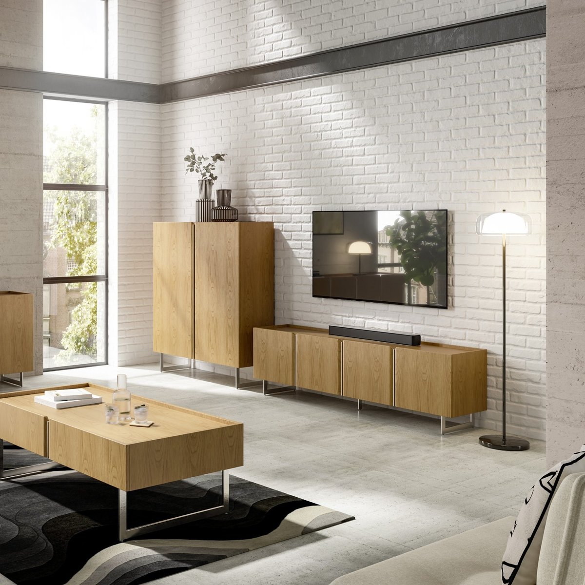 Meuble de bar en chêne et acier, GIULIO bois, KARE DESIGN